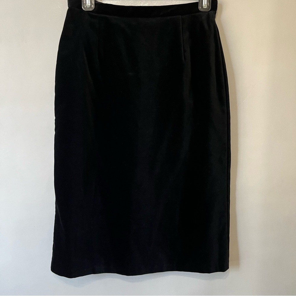 Laura Ashley Black Velvet Pencil Skirt